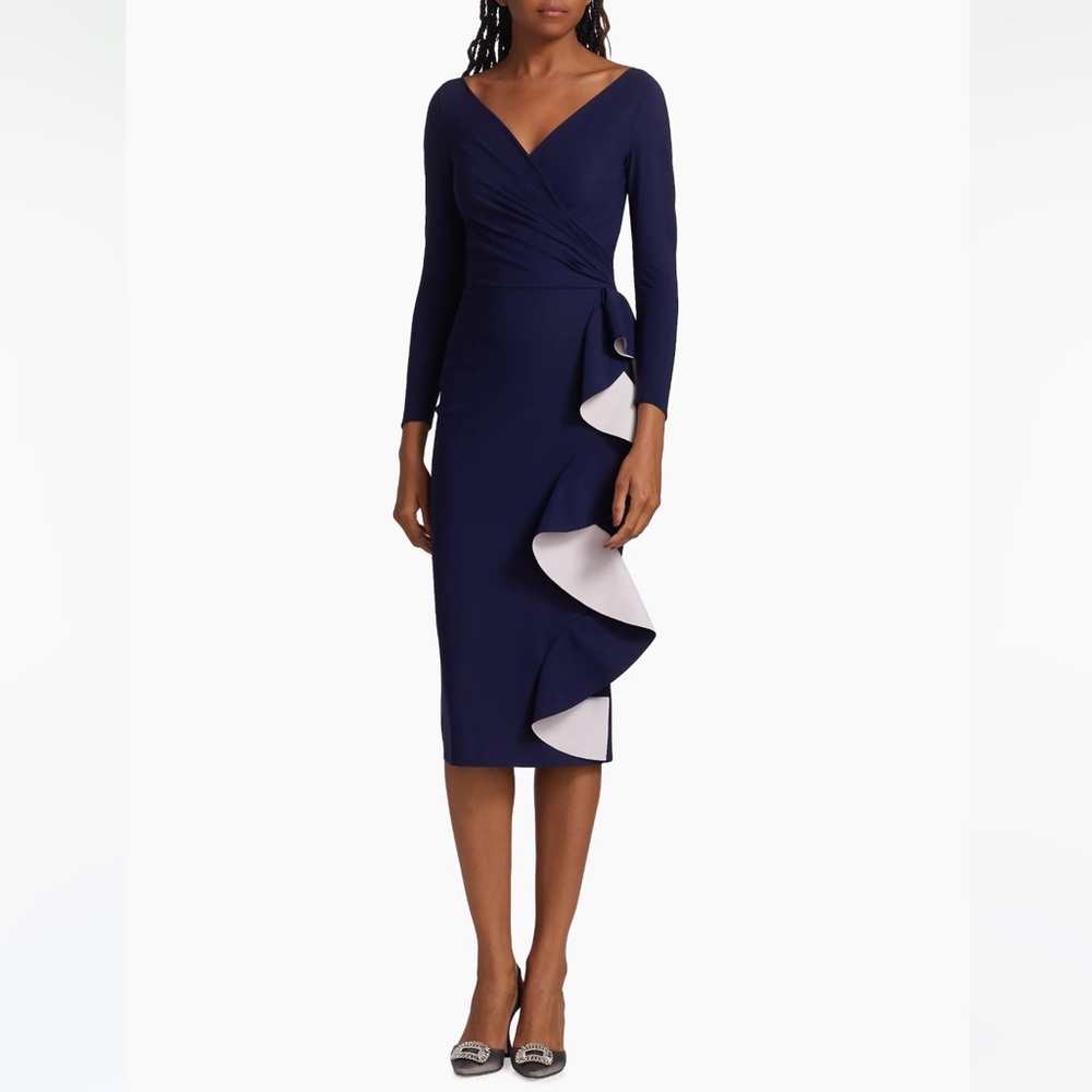 Chiara Boni La Petite Robe Sangiovanna Ruffled Cocktail Dress Size 2 NWT